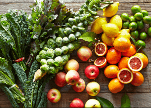 a group of fruits and vegetables on a wood surface Healthy Weight Loss Diets Orrell
