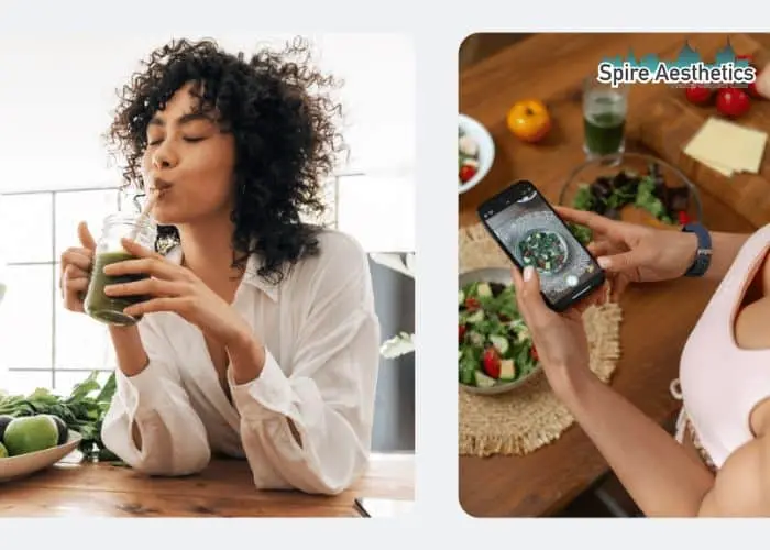 Image of woman looking into her diet and fat freezing Orrell to improve her health
