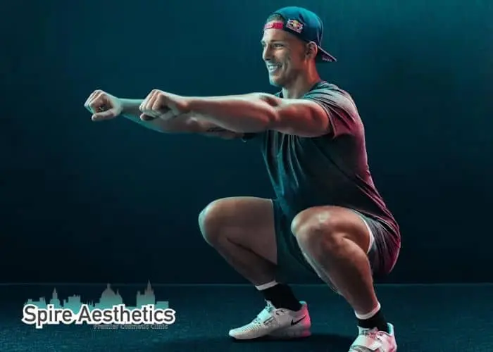Image of man build leg muscle Orrell through exercise