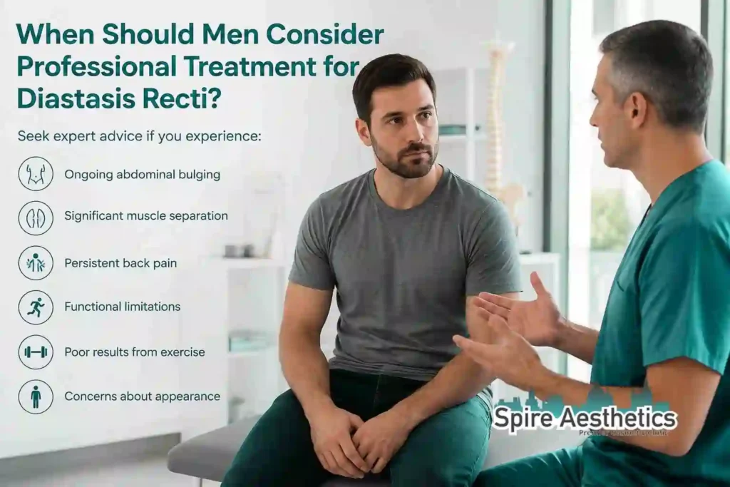 When Should Men Consider Professional Treatment for Diastasis Recti Orrell?